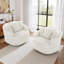 Fauteuil demi-tonneau pivotant surdimensionné ultra moelleux avec trois coussins-112384359