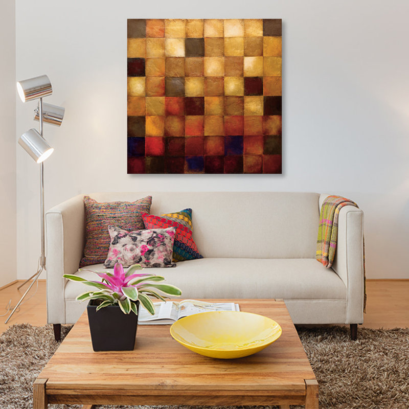«Cerveny», reproduction d'art sur toile, H 48 po x l 48 po x P 1,5 po, Pas de tapis, Toile tendue