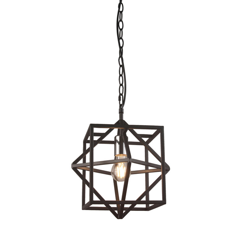 Luminaire suspendu géométrique 1 lumières lanterne Edel