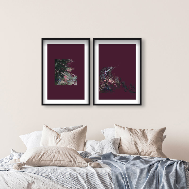 Delicate Spring Set Shadowbox Abstract Print by Oliver Gal, Black Frame, 10 x 15, 25.5"H x 37.5"W, Black Shadowbox