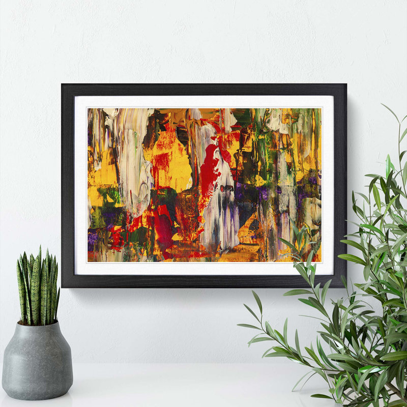 Abstract Art Painting Vol.213 by S.Johnson - Picture Frame Painting Print, Black Framed, 36cm H x 48cm W x 2cm D