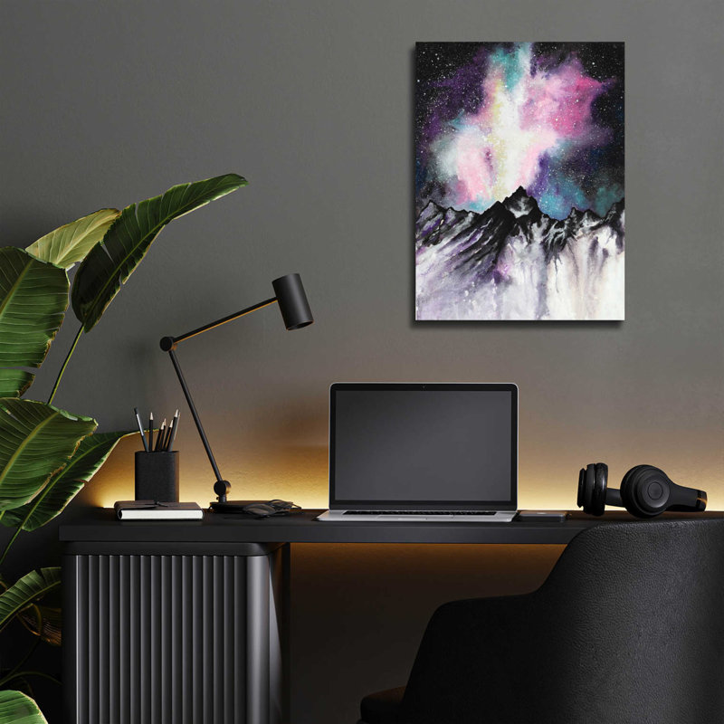 «Starruption Galaxy Landscape» par Michelle Faber, art mural en verre acrylique, H 16 po x l 12 po x P 0,13 po