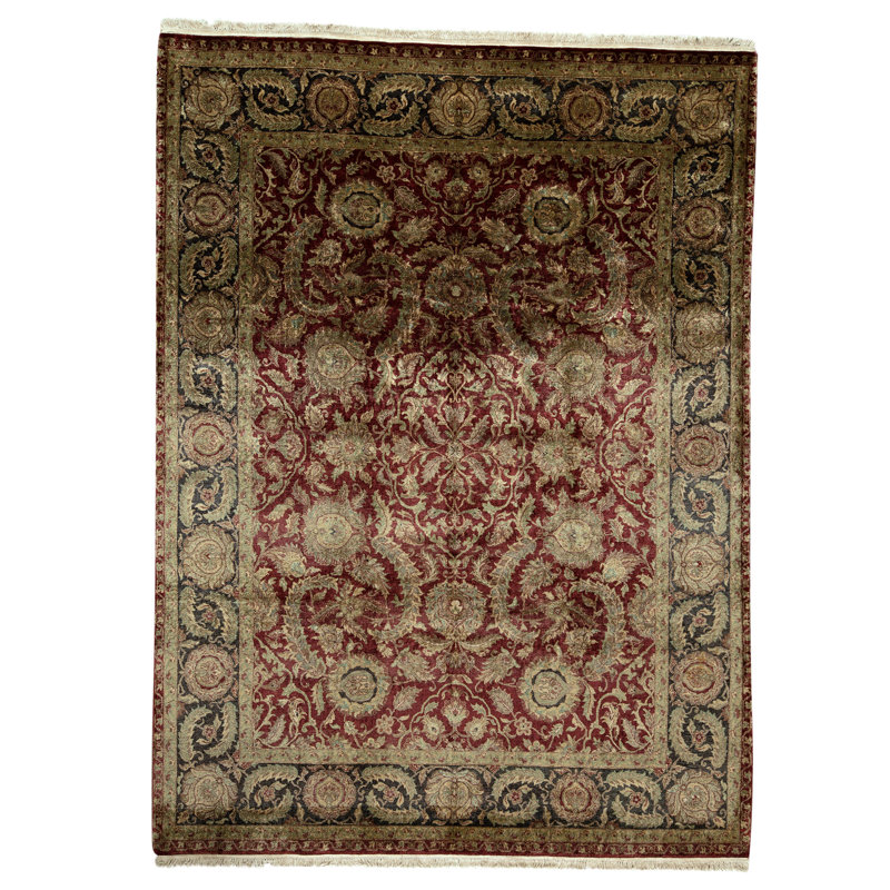 High-Quality Hand-Knotted Red And Black Area Rug