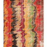 Wool Abstract Area Rug in Red