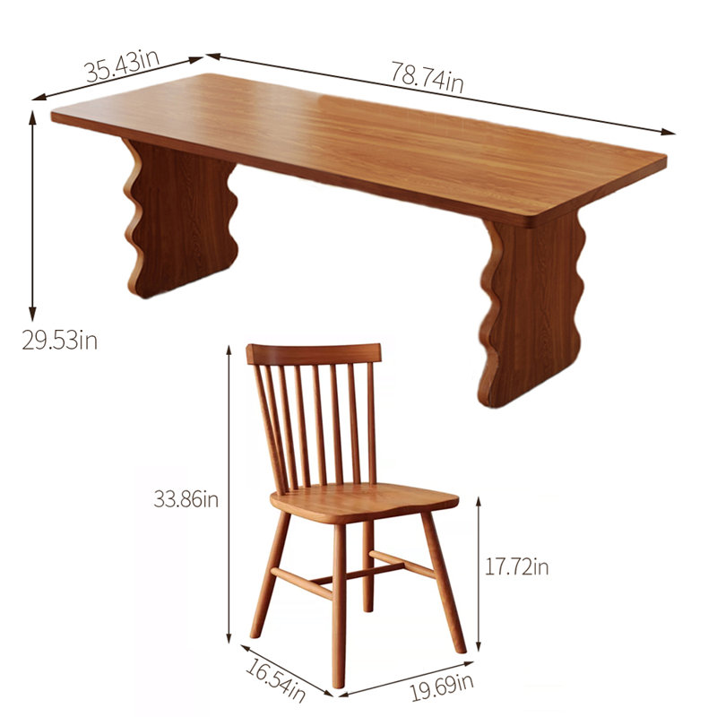 Ensemble de salle à manger rectangulaire, H 29,53 po x L 78,74 po x l 35,43 po