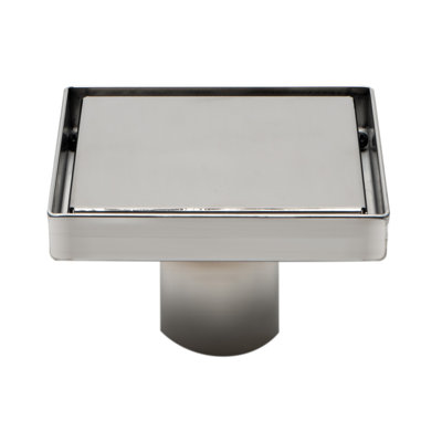 Bonde de douche carrée en acier inoxydable 2 po