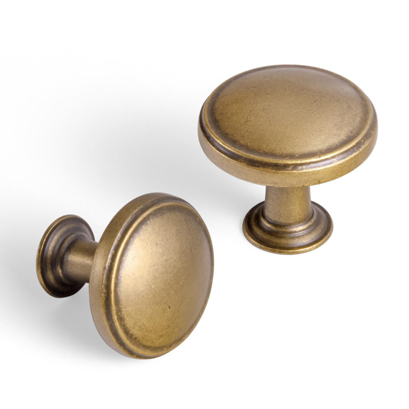 Boutons de porte à charme rétro 1,2 po, Laiton antique
