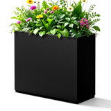 Large Rectangular Planter - Metal Rectangular Planter Box with Drainage Holes for Indoor and Outdoor Use