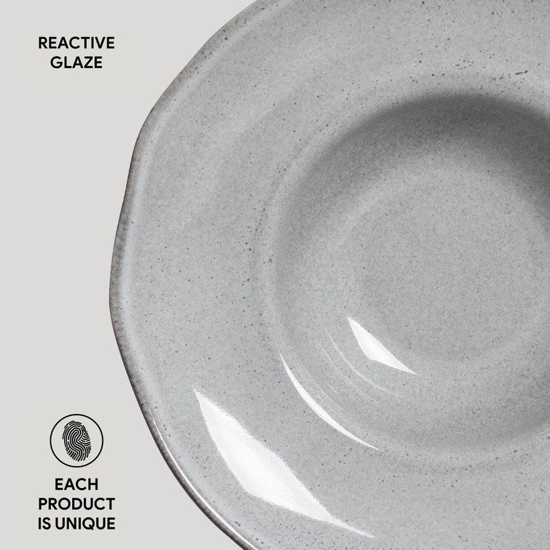 Assiette à pâtes en céramique 11,02 po Dust Deep Edge