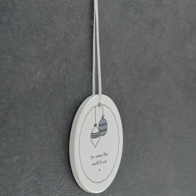The Seasonal Aisle Baubles Christmas Circle Shaped Ceramic Ornament