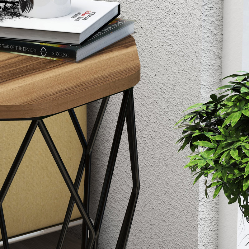 Arval Pedestal End Table, Walnut