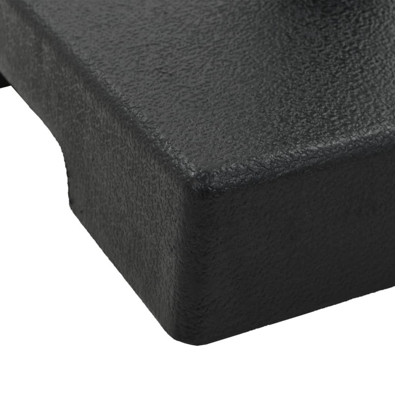 Support de patio d'extérieur en polyrésine noir avec incrustations décoratives 17,6 lb
