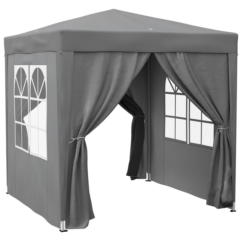 Tente escamotable 6,6 pi x 6,6 pi pour l'extérieur, jardin, patio, gris, Gris