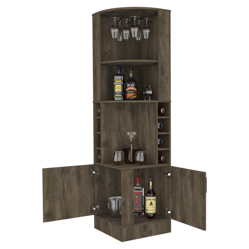 Fortescue 18.4'' Bar Cabinet, Dark Brown