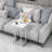 High Gloss White Side Table - C Table Coffee Table - Bed Side Table - Snack Table - Under Sofa Table - End Tables Living Room Chrome Metallic Frame (40D x 30W x 66H)