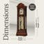 Horloge grand-père Winterhalder II, fronton bonnet, mouvement triple carillon allemand, cadran central ouvert