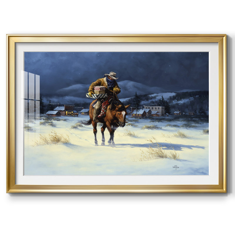 Bringing Christmas Home, reproduction d'art encadrée, Or, H 15 po x l 21 po x P 1,5 po