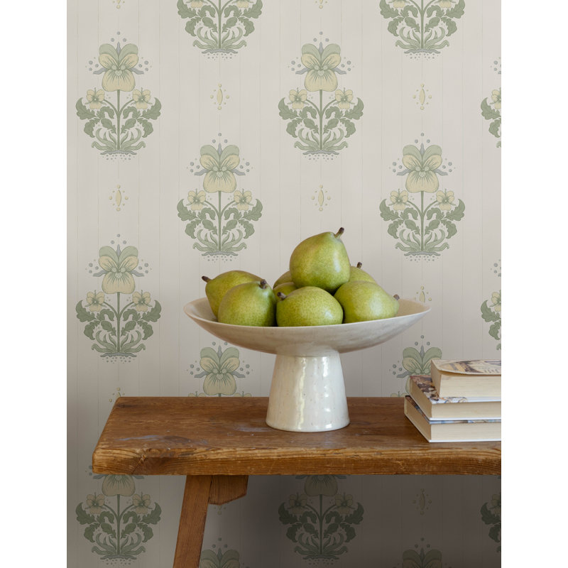 Papier peint Gullvie White Pansies, Blanc