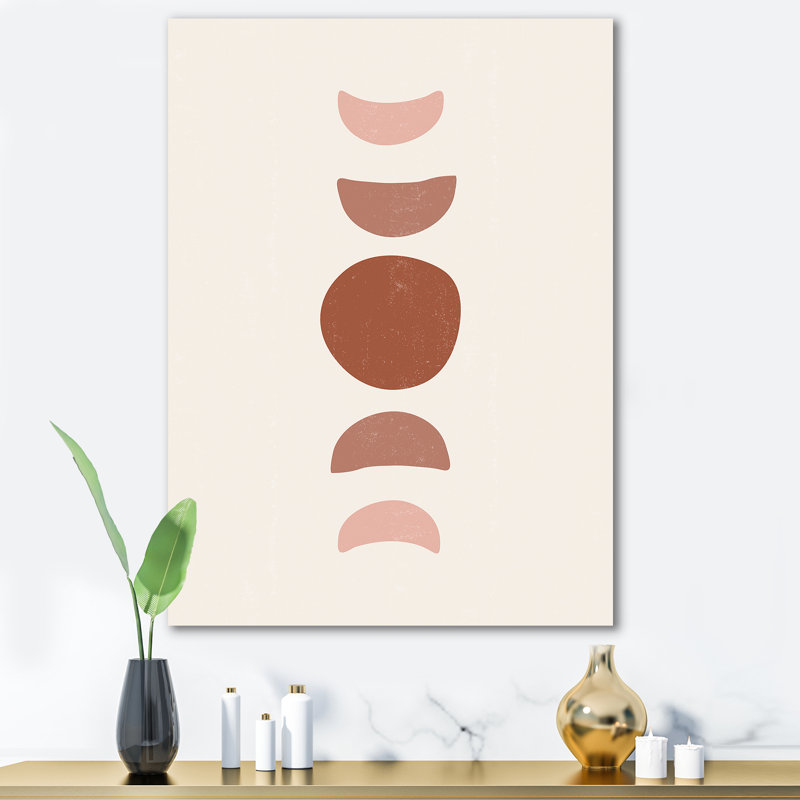 Minimal Moon Phases - impression sur toile, Toile tendue, H 32 po x l 16 po x P 1 po