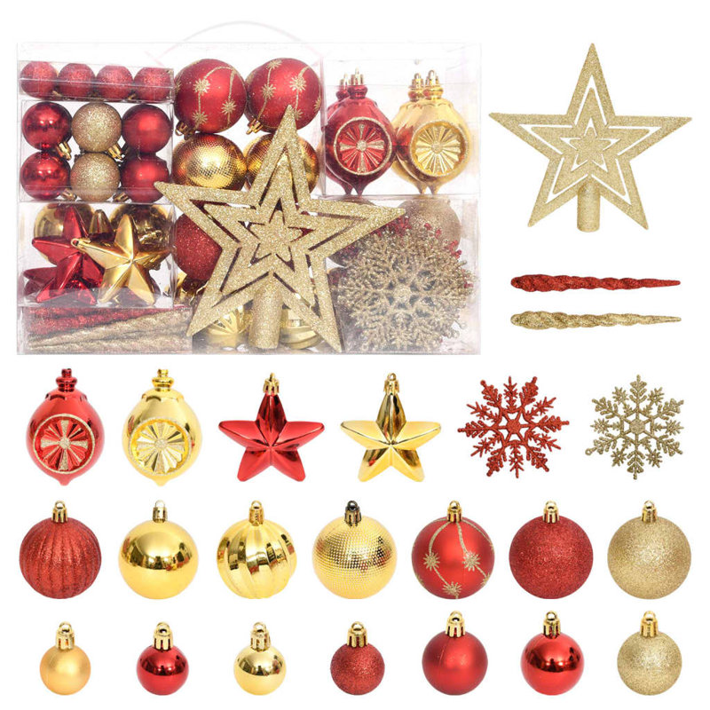 Boule de Noël décorative boule de Noël 108 pièces, Gold