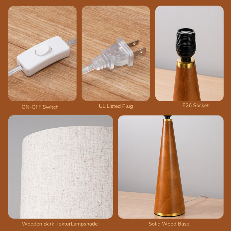 Solid Wood Base Table Lamp