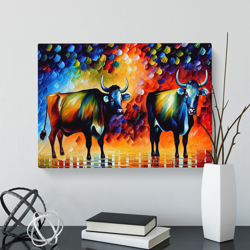 Cow Painting Vol.2 Abstract - Wrapped Canvas, 40cm H x 60cm W x 3cm D