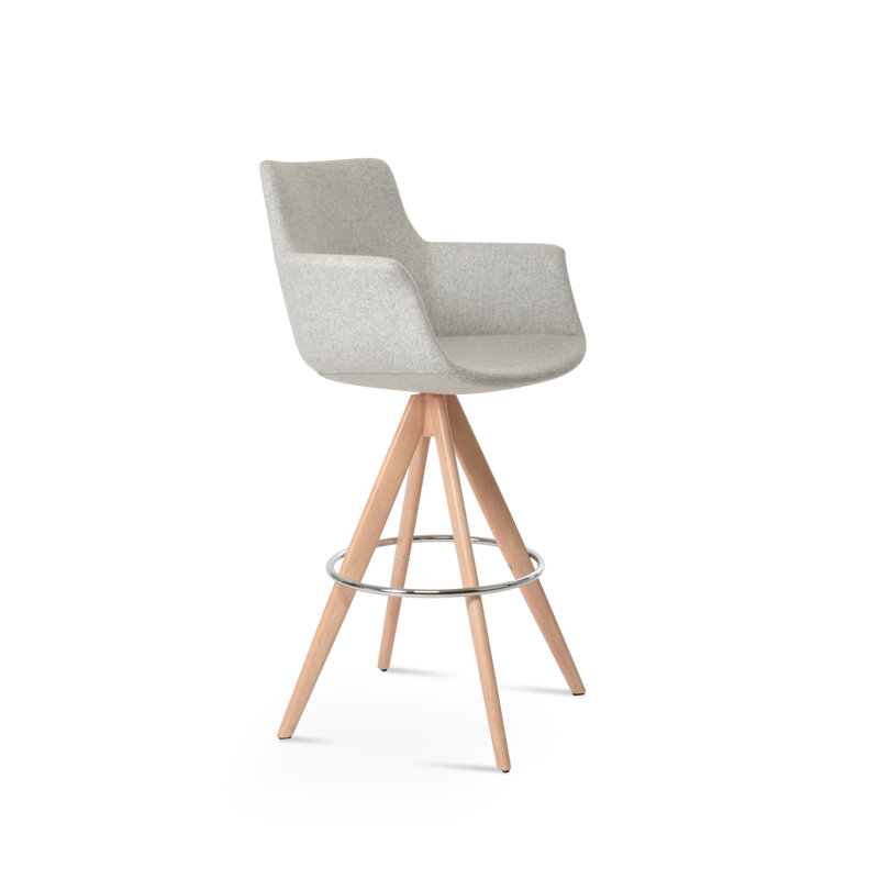 Tabouret Bottega Pyramid, Naturel, Blanc
