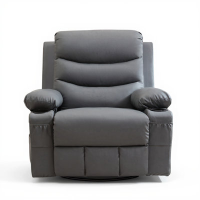 Fauteuil inclinable et pivotant avec massage et chaleur, fauteuil inclinable surdimensionné pivotant sur 360 °