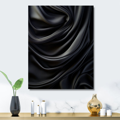 Silk Fractal Noir Curves IV - Fractal Metal Wall Art Print