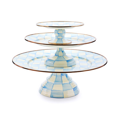 Sky Check Large Pedestal Platter