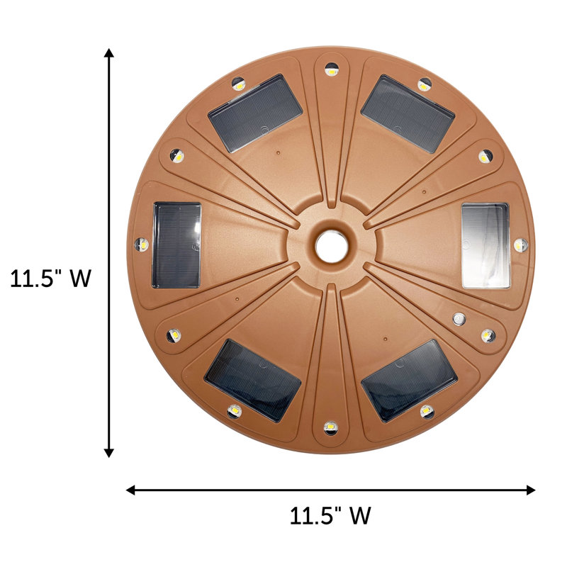 15" Planter Base With Solar Uplight – Brown, Brown