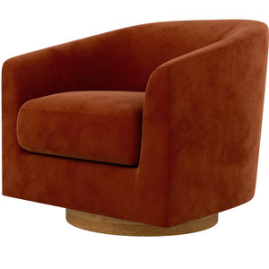 Kanise Upholstered Swivel Barrel Chair, Memory Foam Filled