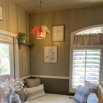 Boho Rattan Plug In Pendant Light