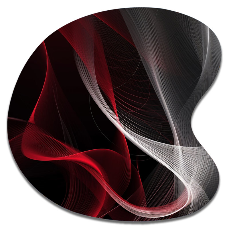 Abstrait contemplatif rouge et noir I, H 27 po x l 27 po