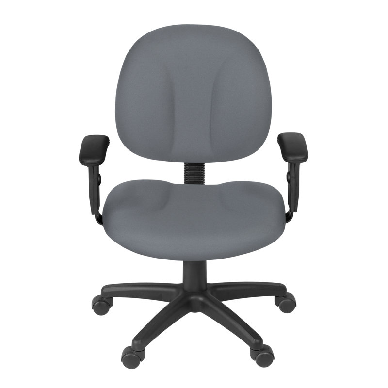 Chaise de bureau pivotante en tissu avec accoudoirs réglables Regency Comfort Series - Gris, Gris