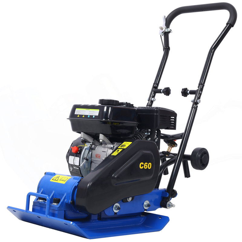Compacteur à plaque de 20 x 14 pouces avec vibrateur à gaz 212C 6,5 HP 5600VPM avec roue intégrée, conforme EPA