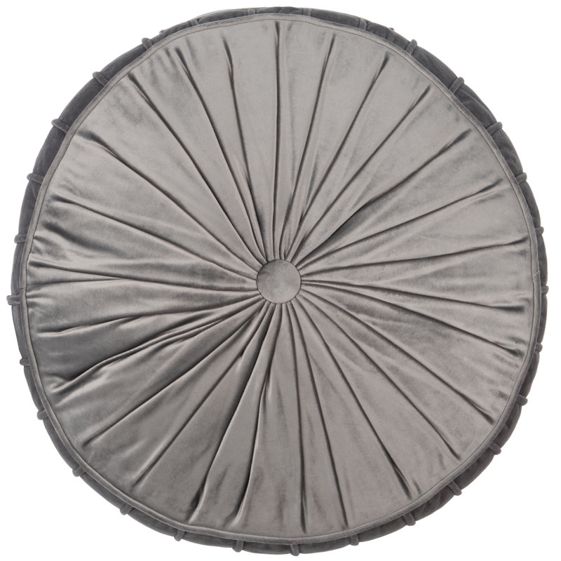 Clary Buttons Throw Pillow, Gray, 25"x25"