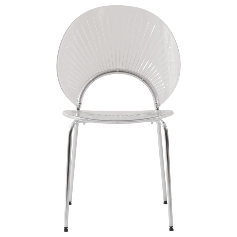Kayahna 17.52'' H Metal Stacking Side Chair, Clear, 1