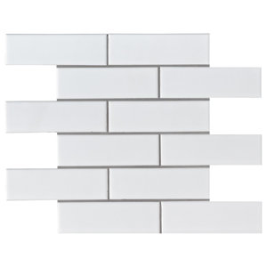 retro bianco brick 2" x 6" porcelain mosaic tile