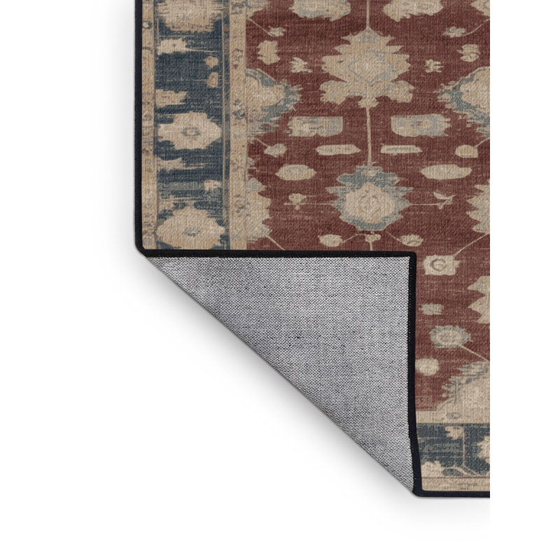 Tapis brun lavable à la machine, Rond 3 pi