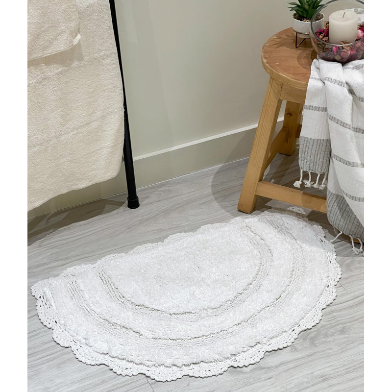 Tapis pour salle de bain Crouseville, Blanc