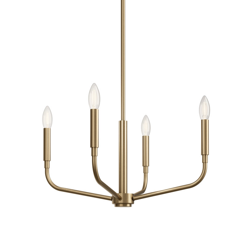 4-Light Bronze Convertible Chandelier, Bronze