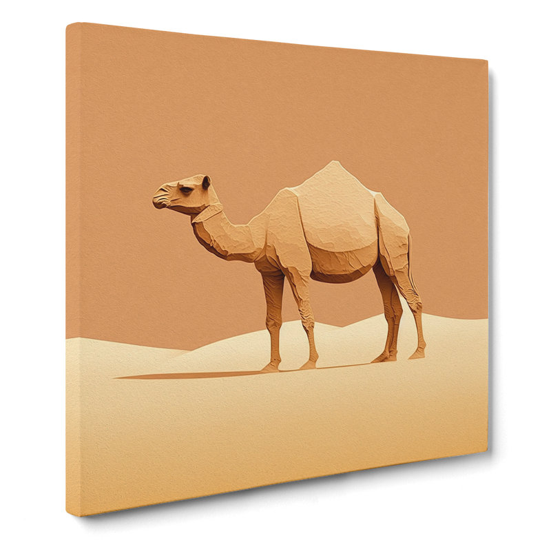 Camel Minimalism - Print, 35cm H x 35cm W x 3cm D