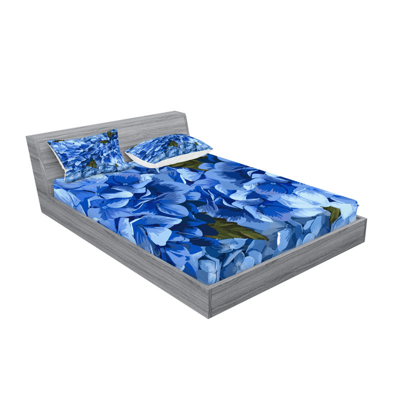Ensemble de taie décorative et coussin décoratif bleu Ambesonne, King Sheet Set with 4 Pillowcases