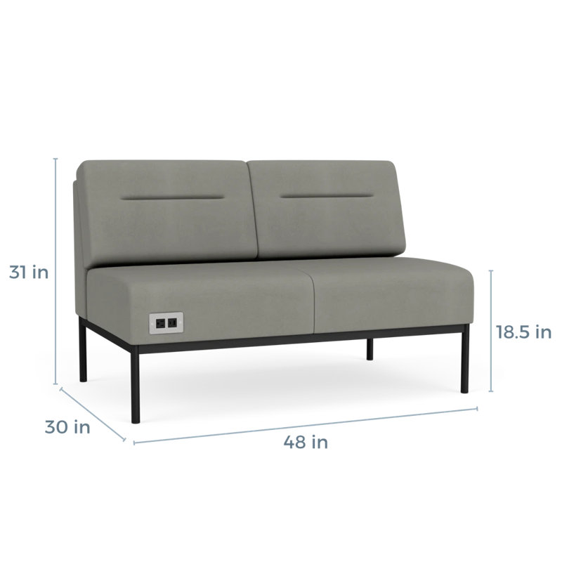 Causeuse Darsey, Avec alimentation, Noir, Patriot Plus