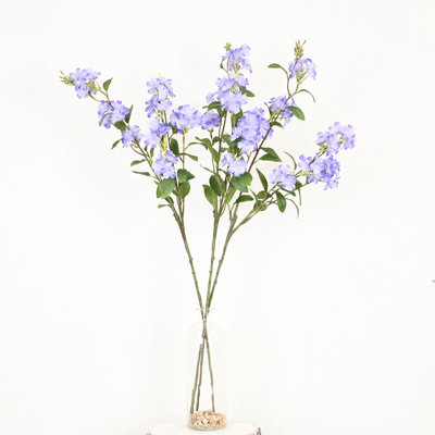 36" Artificial Trumpet Creeper Floral Arrangement In Glass Vase With Faux Water, Farmhouse Greenery Foliage Branch Long Stem Floral Bulk Bouquet For Wedding Party Home Office Table Centerpiece Shelf Decorations