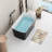 49'' Acrylic Freestanding Tub, Square Japanese Soaking Bath With Drain, Glossy Black Surface Bathtub, Tub Overflow, Finish