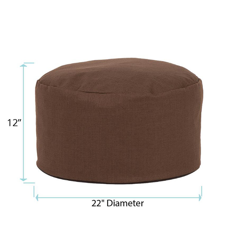Damion Upholstered Pouf, Chocolate