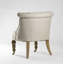 Linen Tufted Barrel Chair Chair with Ottoman