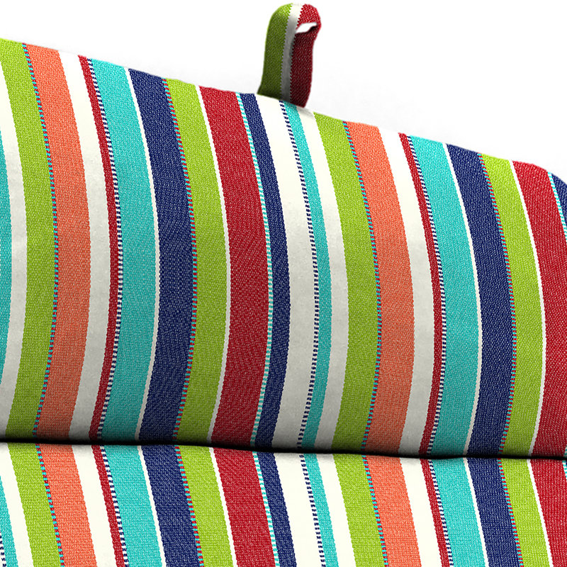 Sunbrella 72" x 22" Outdoor Chaise Lounge Cushion with Ties and Loop, Carousel Confetti